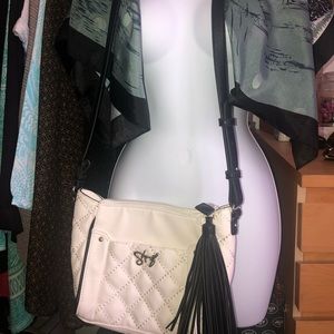 Sharif white leather crossbody bag in great condition.